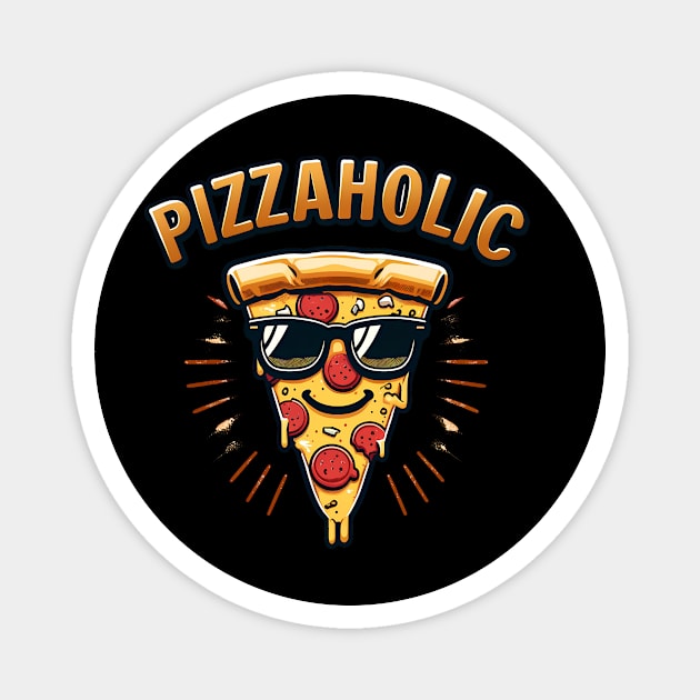 Pizza-Holic, Funny Pizza Lover Magnet by logiamerch